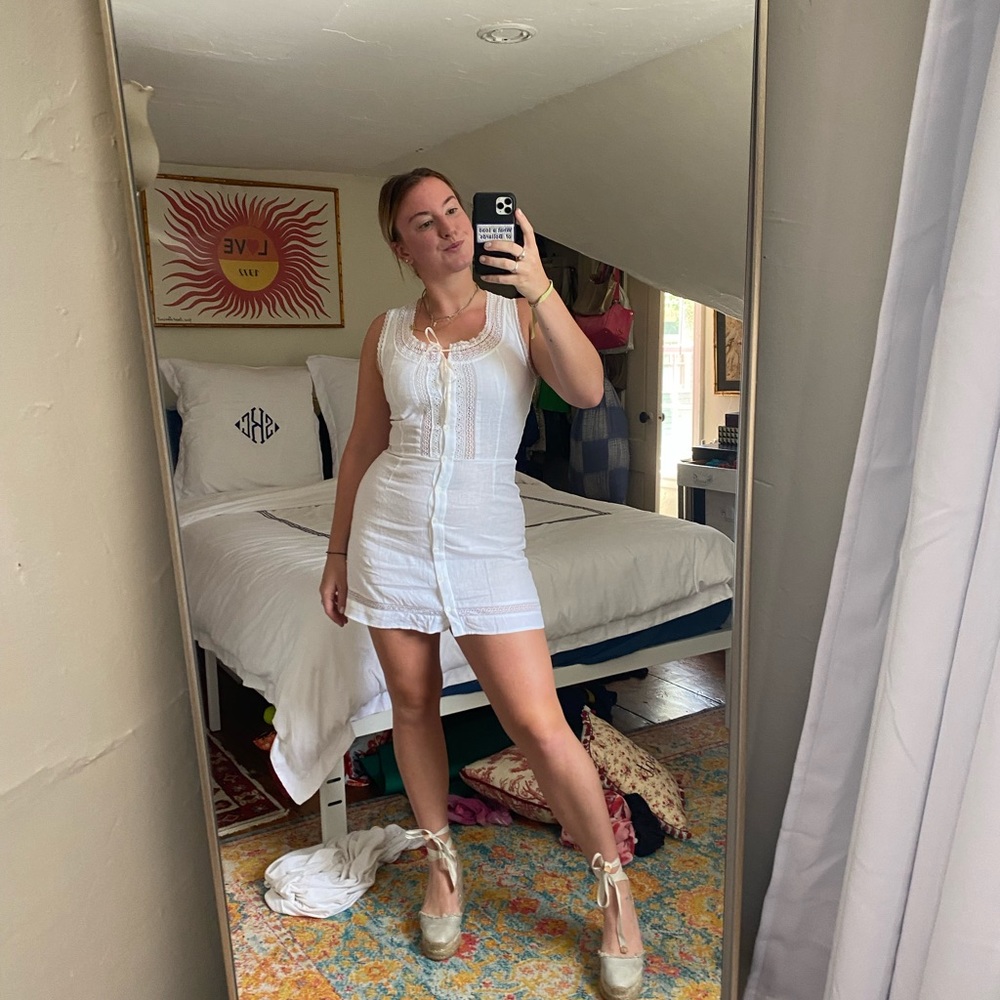 Reformation Helene dress in white
